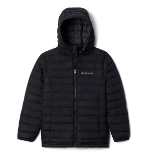 Black Kids' Columbia Powder Lite Hooded Jacket | 5470-GWPYN