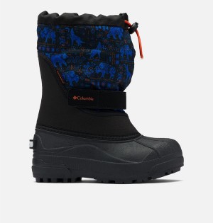 Black Kids' Columbia Powderbug Plus II Print Snow Boots | 8201-FXGRL