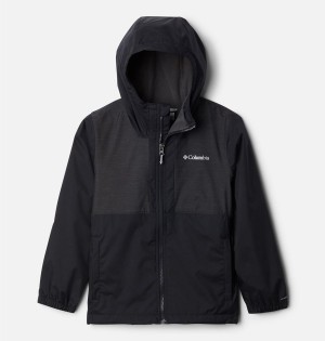 Black Kids' Columbia Rainy Trails Fleece Lined Jacket | 2891-IDPLY