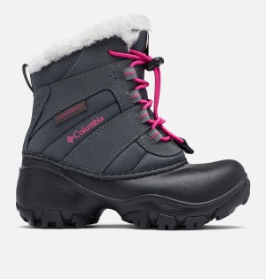 Black Kids' Columbia Rope Tow Waterproof Faux-Fur Trim Boots | 8920-SRGUV