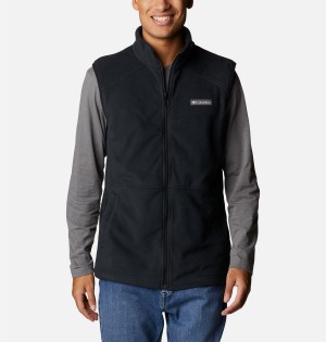 Black Men's Columbia Castle Dale Fleece Vest | 4281-MHGRT