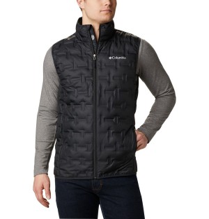 Black Men's Columbia Delta Ridge Down Vest | 0952-VZSHD