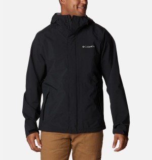 Black Men's Columbia Earth Explorer Shell Rain Jacket | 8592-ICXFT