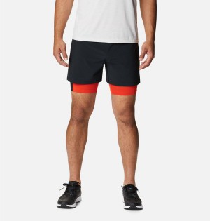 Black Men's Columbia Endless Trail 2-in-1 Shorts | 8763-SAZXG