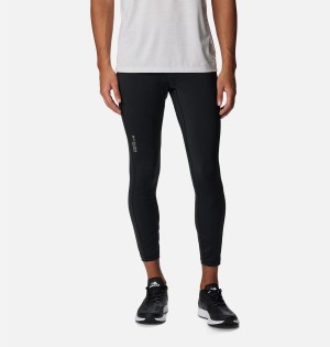 Black Men's Columbia Endless Trail Running Tights Pants | 5362-RSAHF