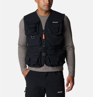 Black Men's Columbia Field Creek Big Horn Vest | 5860-BVZRI