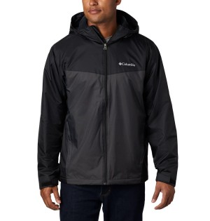 Black Men's Columbia Glennaker Sherpa Lined Rain Jacket | 4691-UOJNV