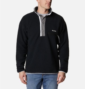 Black Men's Columbia Helvetia Half Snap Fleece Pullover | 1598-JOCYP