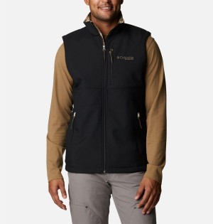 Black Men's Columbia PHG Ascender Softshell Vest | 5061-ZKHDC