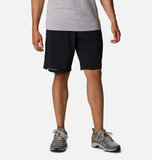 Black Men's Columbia Stealth Camp Active Shorts | 4107-BLUIQ