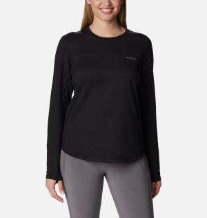 Black Women's Columbia Bliss Ascent Long Sleeve T-Shirt | 2903-RIGQB