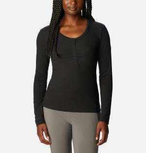 Black Women's Columbia Calico Basin Ribbed Long Sleeve T-Shirt | 1960-DOXYS