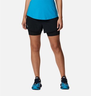 Black Women's Columbia Endless Trail 2-in-1 Shorts | 9647-HZYAI