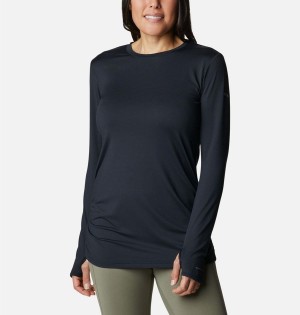 Black Women's Columbia Leslie Falls Long Sleeve T-Shirt | 7653-MZPWN