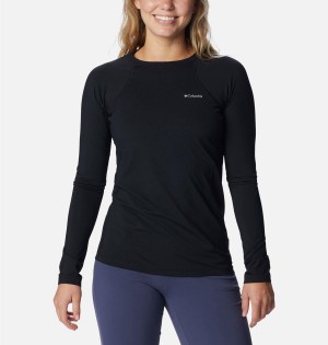 Black Women's Columbia Omni Heat Midweight Baselayer Crew T-Shirt | 4238-FCJDE