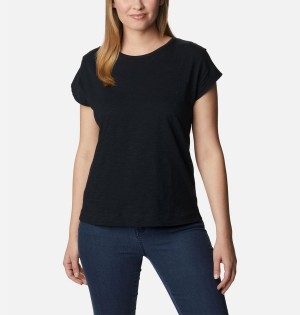 Black Women's Columbia Point Loma T-Shirt | 5603-PBXCH