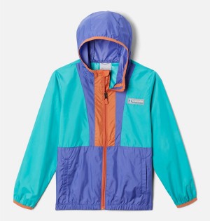 Blue Kids' Columbia Back Bowl Hooded Windbreaker Jacket | 1574-QSIXD