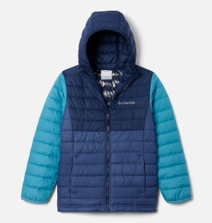 Blue Kids' Columbia Powder Lite Hooded Jacket | 5693-OYGUR