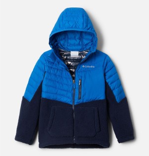 Blue Kids' Columbia Powder Lite Novelty Hooded Jacket | 8015-GWPHY