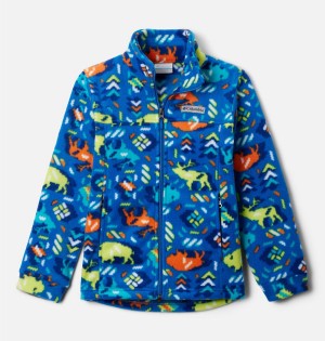 Blue Kids' Columbia Zing III Printed Fleece Jacket | 3521-MXNRA