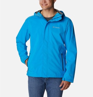 Blue Men's Columbia Earth Explorer Shell Rain Jacket | 2374-DLRBT