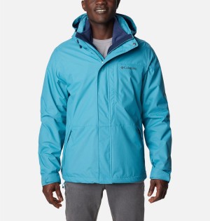 Blue Men's Columbia Gulfport Interchange 3 In 1 Jackets | 9514-ERVXW