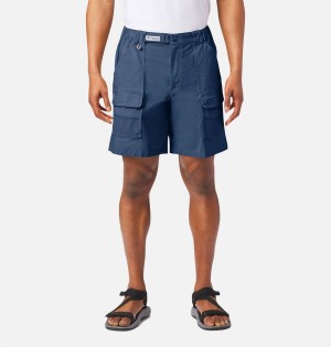 Blue Men's Columbia PFG Half Moon III Shorts | 9082-GSXIC