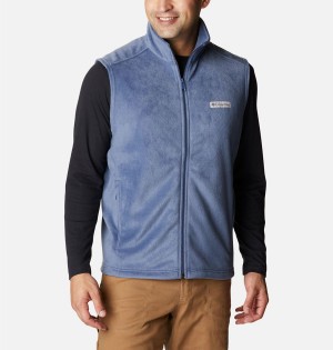 Blue Men's Columbia Steens Mountain Fleece Vest | 0549-FBEVI