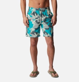 Blue Men's Columbia Summertide Stretch Printed Shorts | 7639-PUCGK