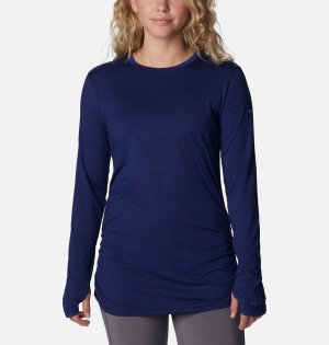 Blue Women's Columbia Leslie Falls Long Sleeve T-Shirt | 3516-MDJCR