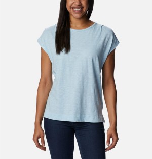 Blue Women's Columbia Point Loma T-Shirt | 9728-JHOCY