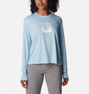 Blue Women's Columbia Summerdry Graphic Long Sleeve T-Shirt | 2471-MQSRK