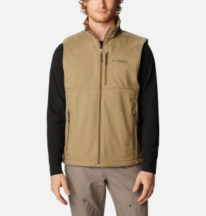 Brown Men's Columbia PHG Ascender Softshell Vest | 7258-TAVZX