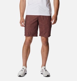 Brown Men's Columbia Washed Out Printed Shorts | 2893-LMQXB