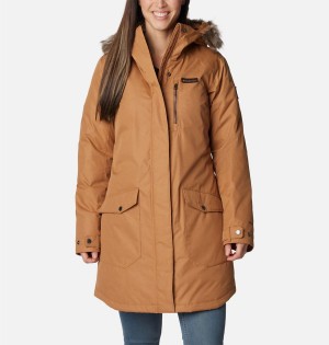 Brown Women's Columbia Suttle Mountain Long Insulated Coats | 2647-JEXAC