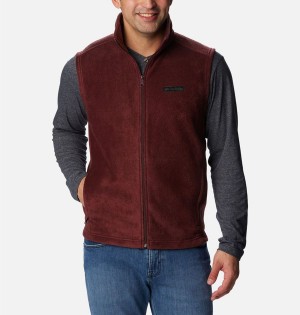 Burgundy Men's Columbia Steens Mountain Fleece Vest | 8569-RVAQB