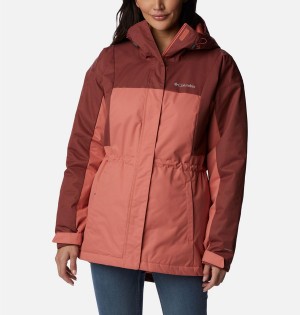 Coral Women's Columbia Hikebound Long Insulated Puffer Jacket | 8541-THUZG