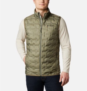 Green Men's Columbia Delta Ridge Down Vest | 5902-LUYSH