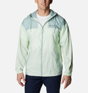 Green Men's Columbia Flash Challenger Jacket Windbreaker | 8732-IJGPM