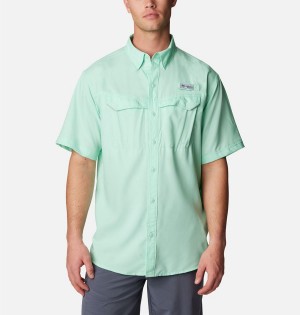 Green Men's Columbia PFG Low Drag Offshore Short Sleeve Shirt | 6158-TXPCD