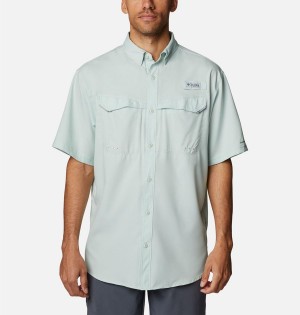 Green Men's Columbia PFG Low Drag Offshore Short Sleeve Shirt | 8134-JVWKU