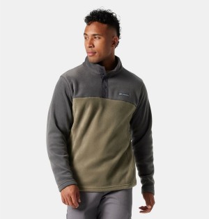 Green Men's Columbia Steens Mountain Half Snap Fleece Pullover | 7452-XJZMK