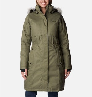 Green Women's Columbia Apres Arson Winter Long Down Coats | 1842-XZTUB