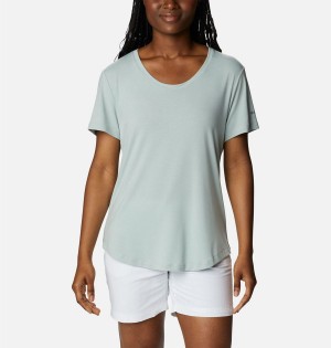 Green Women's Columbia PFG Slack Water Knit II T-Shirt | 1807-ZYPHU