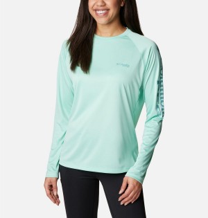 Green Women's Columbia PFG Tidal II Long Sleeve T-Shirt | 7940-GALKY