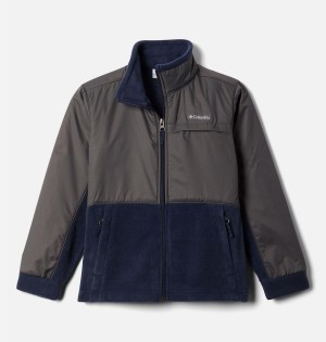 Grey Kids' Columbia Steens Mountain Overlay Fleece Jacket | 8374-CGHOM