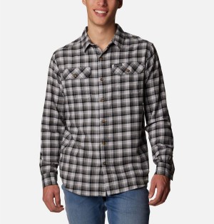 Grey Men's Columbia Flare Gun Stretch Flannel Shirt | 6749-UEIHL