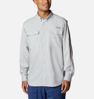 Grey Men's Columbia PFG Blood and Guts IV Woven Long Sleeve Shirt | 5390-KZQBO