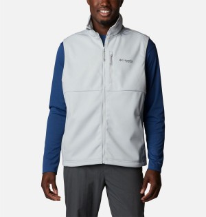 Grey Men's Columbia PFG Terminal Stretch Softshell Vest | 3108-HYJMG