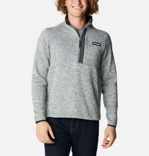 Grey Men's Columbia Sweater Weather Fleece Half Zip Pullover | 8460-UMKBT